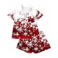 thumbnail image 6 of Fznquz Soft Womens Pajamas 2025 2 Piece Christmas Sleepwear Cozy Winter Comfy Short Sleeve Tops Shorts Warm Pjs for Women Set, 6 of 7