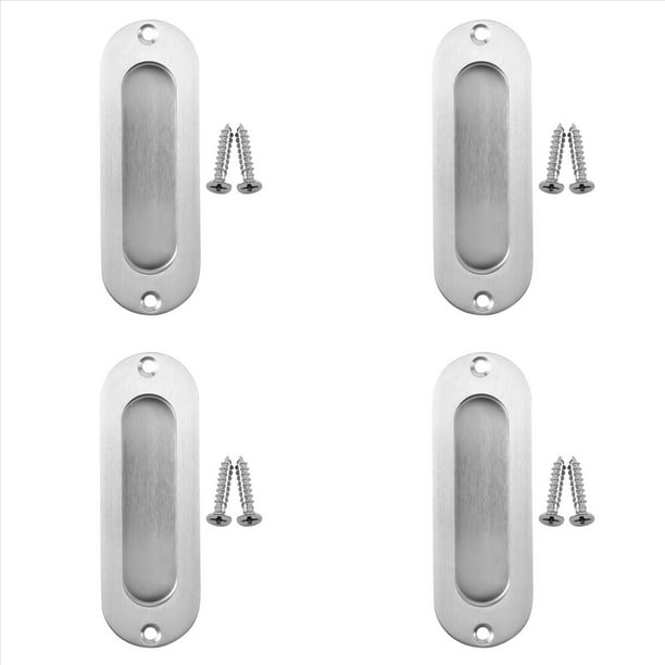 4pz Tirador de Puerta de Corredera Empotrada Al Fijo de Cara Rectangular Acero Inoxidable