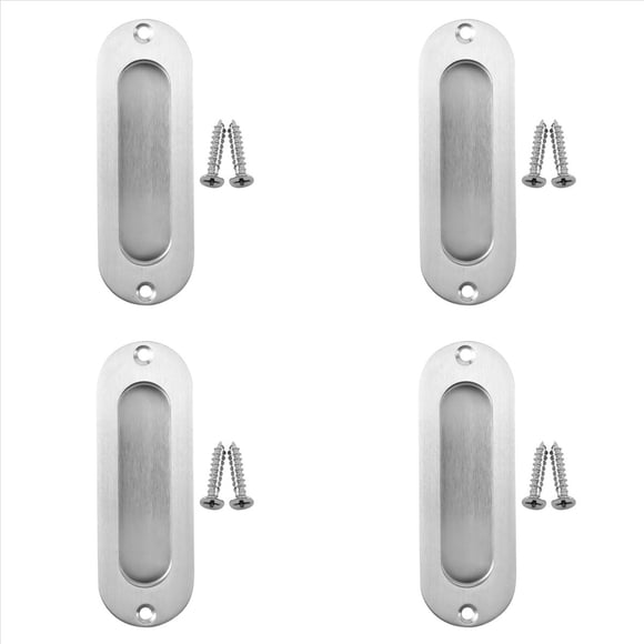 4pz Tirador de Puerta de Corredera Empotrada Al Fijo de Cara Rectangular Acero Inoxidable