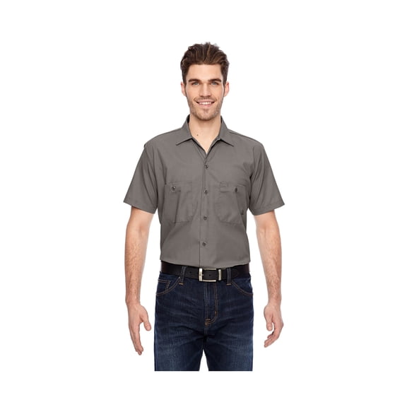 Dickies Men's Industrial Short Sleeve Work Shirt Graphite Grey XL