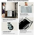 thumbnail image 5 of Laundry Hamper Sorter Cart: 4-Section Organizer with Heavy-Duty Lockable Wheels and Removable Bags | 172L Rolling Laundry Basket for Dirty Clothes in Laundry Room or Small Spaces (Multicolor), 5 of 7