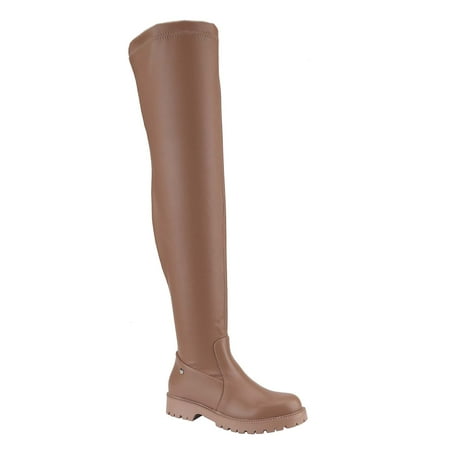 

BELOVELY【SWIM-3】 Women s Over The Knee Boots Round Toe Suede Side Zipper Flat Booties Thigh High Boots Footwear Shoe Walking Shoes Girl Comfort Nylon Nail Onyx Chunky Insoles