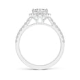 thumbnail image 2 of ANGARA Natural Cushion Halo Diamond Ring with Accents in 14K White Gold for Women (Size-5.3mm| Color-I-J| Clarity-I1-I2) | April Birthstone, Anniversary, Jewelry Gift for Women | Natural Diamond Ring, 2 of 10