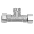 thumbnail image 2 of Raccord de tuyau en T à 3 voies en acier inoxydable 304, adaptateur de tuyau G1/2 pour eau et air, filetage mâle central, 2 of 4