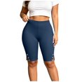 thumbnail image 2 of Vhkiploz Plus Size Summer Bike Shorts for Women's Elastic High Waist Beach Yoga Running Shorts Solid Side Split Sporty Workout Athletic Shorts, L-5XL, 2 of 9