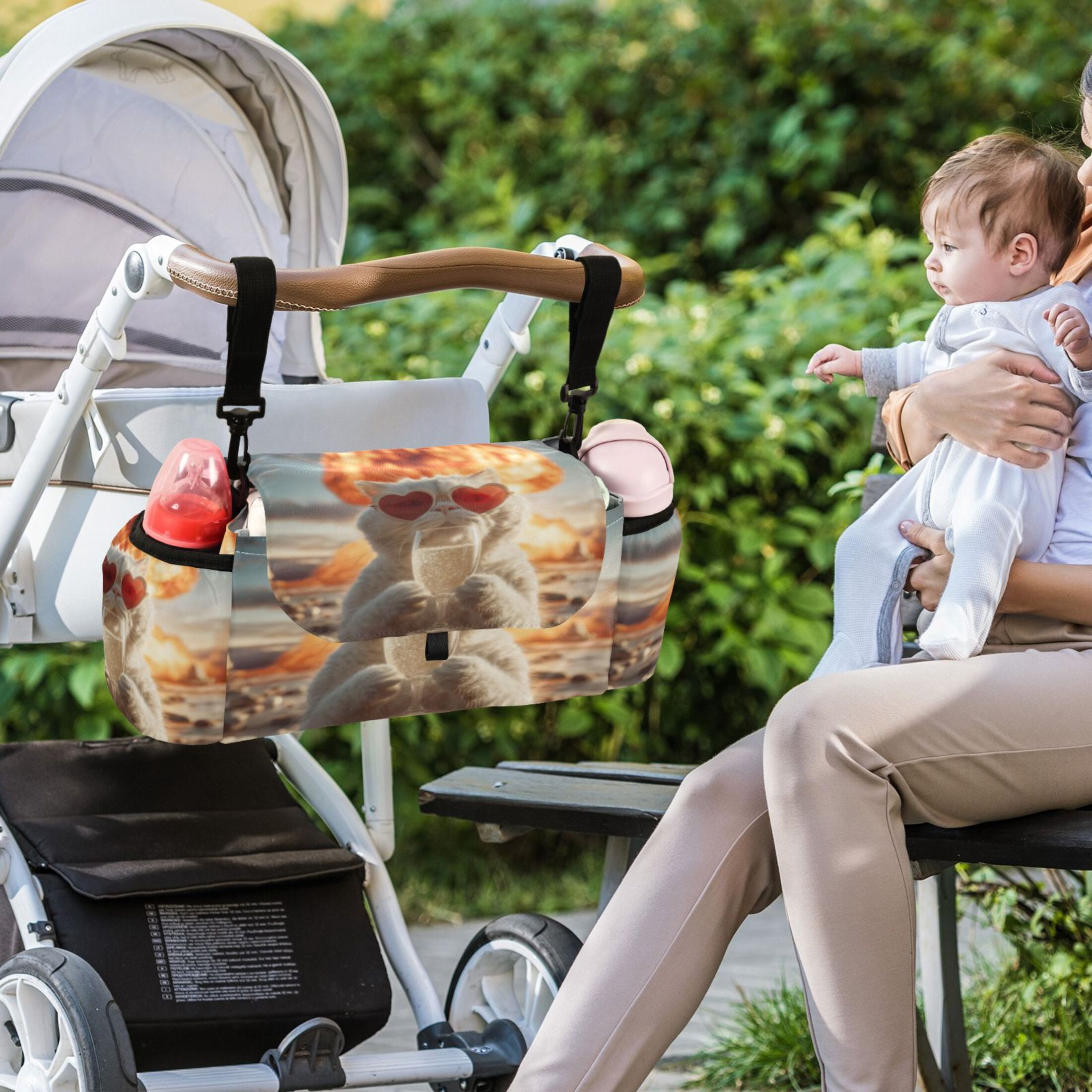 DIXRUYEE Stroller Organizer Imgi_72_ffyy4_a_white_cat_wearing_heart-shaped_sunglasses_holding_up_a__d57a97c3-63f3-445d-b6e3-2be1 Printed