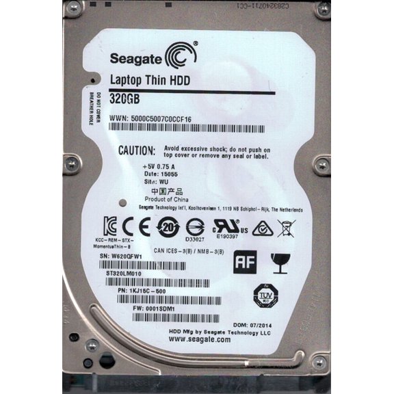 ST320LM010 P/N: 1KJ15C-500 FW: 0001SDM1 WU W62 Seagate 320GB
