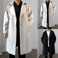 thumbnail image 2 of Aihuaihua Mens Trench Coat Single Breasted Outerwear Top Lapel Collar For Men Cardigan Jackets for Men Fall Spring Black XXL, 2 of 5