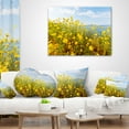 thumbnail image 3 of Designart Little Yellow Flowers over Seashore - Flower Throw Pillow - 18x18, 3 of 4