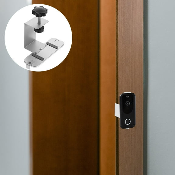 HEANUJJ  No Drill Anti Theft Doorbell Bracket Silver Stainless Steel Apartment Business