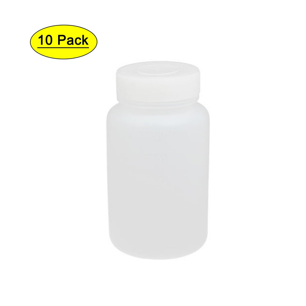 10pcs 250ml PE Plastic Wide Mouth Liquid DIY Storage Bottle Container