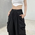 thumbnail image 6 of Autumn New Fashion Harajuku Workwear Women's Oversized Hippie Trousers Black Loose Casual Style Women's Pants-1-L, 6 of 6
