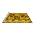 thumbnail image 2 of Ahgly Company Machine Washable Indoor Square Abstract Yellow Modern Area Rugs, 4' Square, 2 of 4