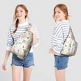 thumbnail image 4 of Tropical Flower Sling Backpack - Exotic Leaves & Blossom Pattern, Fashion Forward Crossbody Bag, 4 of 4