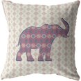 thumbnail image 1 of Éléphant Silhouette Intérieur / Extérieur Tissu Oreiller en Violet 20x20, 1 of 5