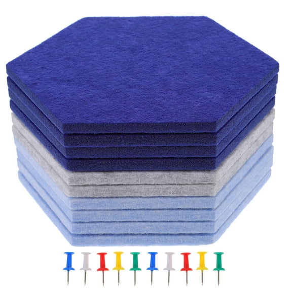 unbranded 10 Pcs Hexagonal Felt Board Stickers Decals Decoration Tiles Cork for Office