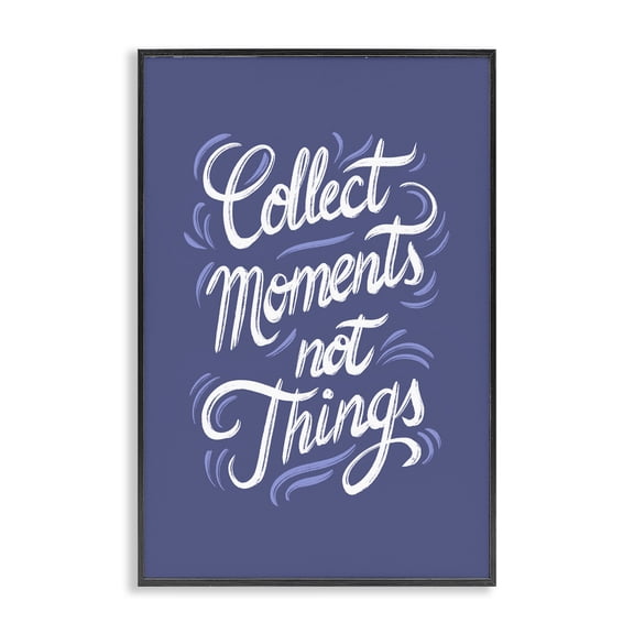Stupell Industries Modern Collect Moments Not Things Black Framed Giclee Art, 12 x 18, by Martina Pavlova