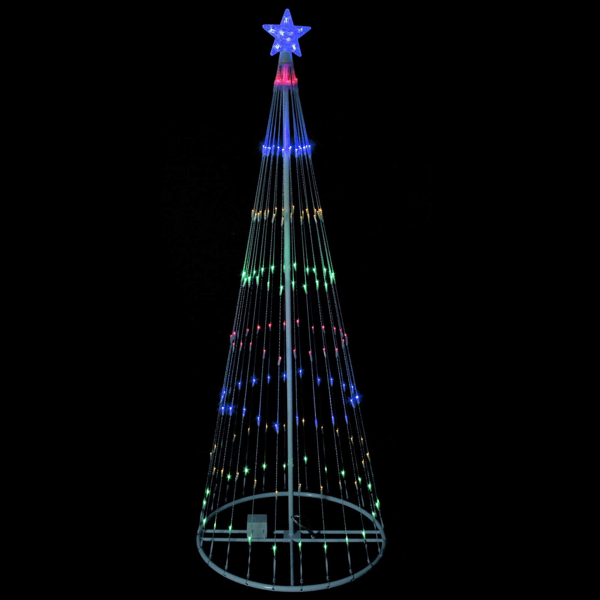 9' MultiColor LED Lighted Show Cone Christmas Tree Outdoor Decoration