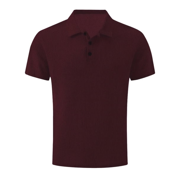 pstuiky camisetas para hombre, Camiseta deportiva de verano para hombre, informal, de color liso, con botones y manga corta camisetas de hombre xl