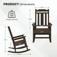 thumbnail image 6 of LOYALICE Outdoor High Back Porch Rocking Chair Set of 2,HDPE Oversized Adirondack Slat Rocker Chairs for Patio,Garden,Lawn,Balcony,Coffee, 6 of 9