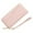 Pink, variant on Bmisegm Women Wallet Fashionable New Pattern Simple Solid Color Large Capacity Zipper Practical Card Carrying Bag Leather Phone Wallet Pink One Size