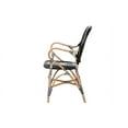 thumbnail image 4 of Baxton Studio Wallis Modern French Two-Tone Black and White Weaving and Natural Rattan Indoor Dining Chair, 4 of 7