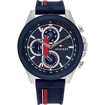 TOMMY HILFIGER Clarks Men's Multifunction Blue Silicone Watch 46mm 1792803