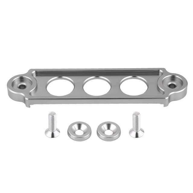Jadeshay Soporte de batería Car Racing Battery Tie Down Hold Bracket Lock anodizado para Civic/CRX 1988-2000(Plata)