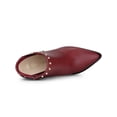 thumbnail image 5 of BLISSFUL STEP Women's Pointed Toe Zipper Stiletto High Heel Ankle Boots Burgundy 7.5, 5 of 8