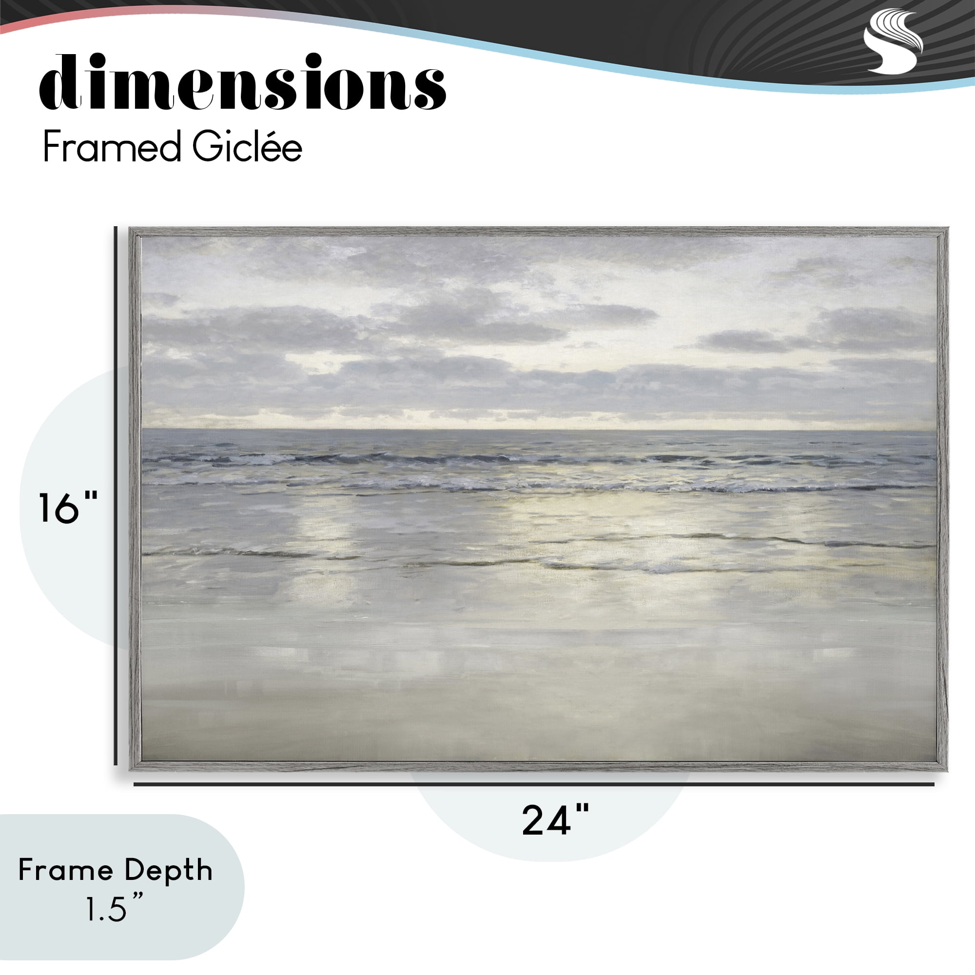 Stupell Industries Sunlight On The Sea Gray Framed Giclee Art, design by Christy McKee
