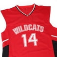 thumbnail image 3 of Camisa de malla transpirable para hombres Troy Bolton 14 puntos camiseta de baloncesto de secundaria roja, 3 of 3