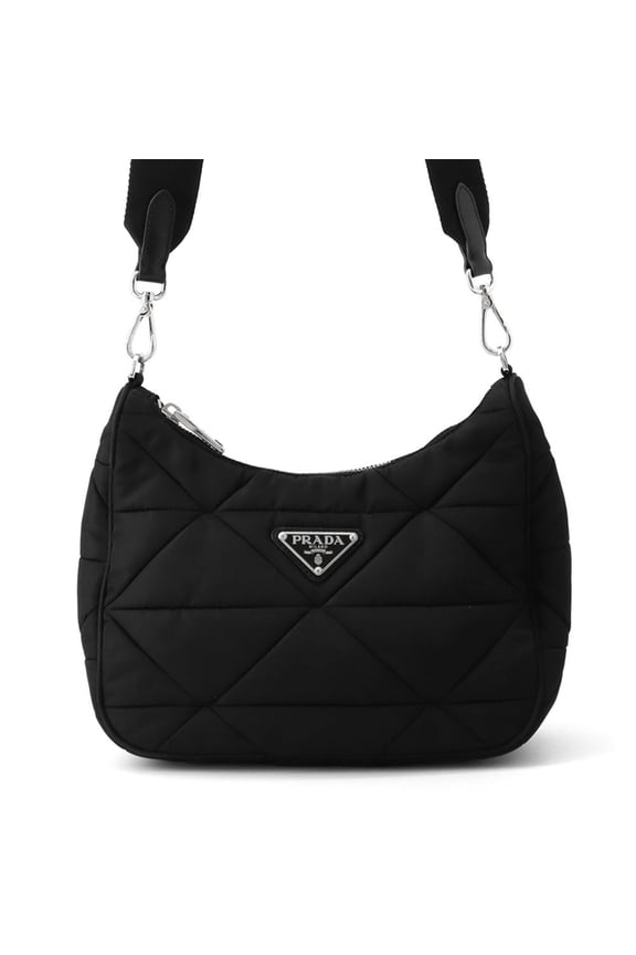Pre-Owned Prada Shoulder Bag Padded Nylon Quilted 1BC151 PRADA Handbag Black