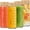 4 Pack, variant on TrendMallOasis 10oz Wide Mouth Borosilicate Glass Juice Bottles 4 Pack, Leakproof Stainless Steel Lid Measuring Mark Drink Storage Jars