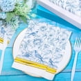 thumbnail image 4 of 50 Pcs Blue White Floral Guest Napkins Chinoiserie Flower Bird Disposable Napkins Foil Gold Lined Dinner Hand Paper Napkins for Bathroom Spring Summer Party Table Supplies, 4 of 14