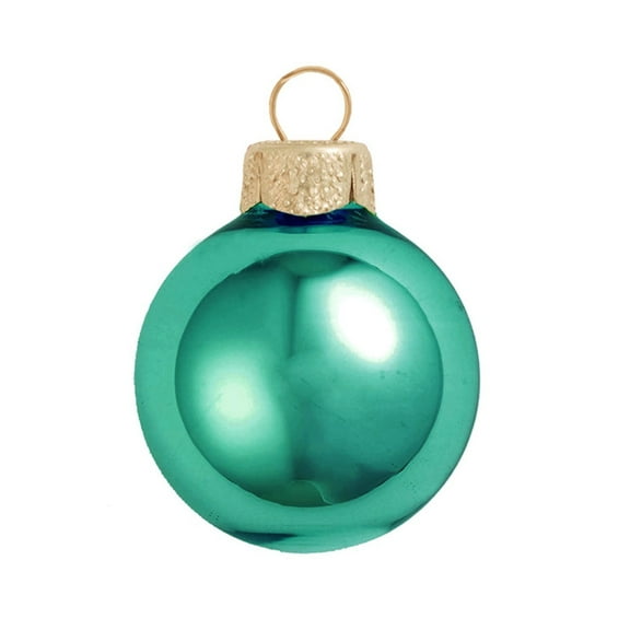 Shiny Turquoise Blue Glass Ball Christmas Ornament 7" (180mm)