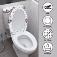 thumbnail image 3 of HELLHERO Polyester Toilet Lid Seat Cover & Stays in Place Round Toilet Lid Dust Cover & Elastic Edge for Bathroom Accessories Universal, 3 of 5