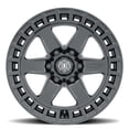 thumbnail image 3 of ICON ALLOYS RAIDER SAT BLK - 17 X 8.5 / 6 X 5.5 / 0 MM / 4.75" BS Fits select: 2007-2023 CHEVROLET SILVERADO, 1995-2023 TOYOTA TACOMA, 3 of 3