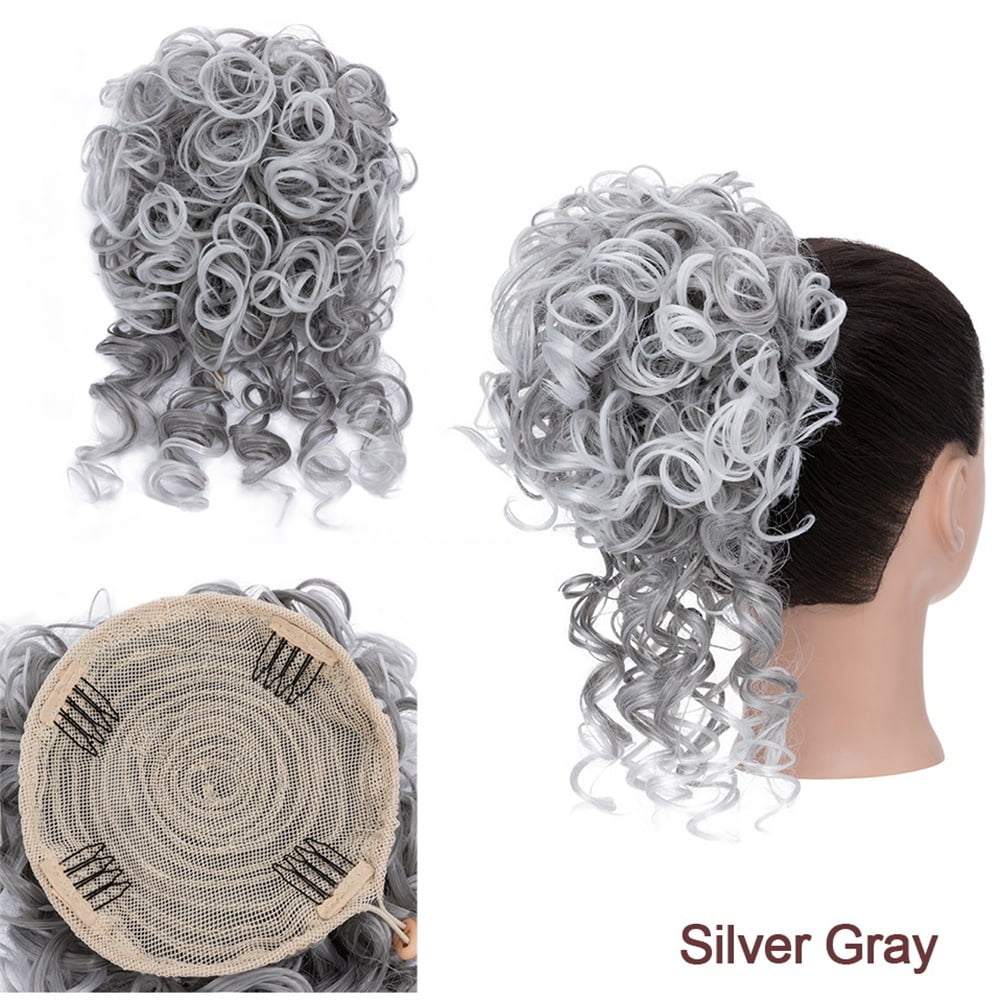 Messy Curly Hair Bun Scrunchies Extensions Synthetic Drawstring Ponytail Updo Hair Pieces for Women