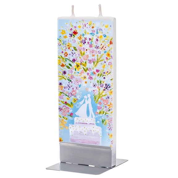 Home Decor Bride Groom Wedding Cake Candle Unscented Handmade Flat Painted D20004