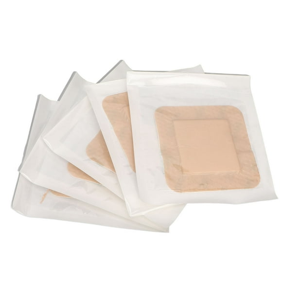 Coussin de Pansement en Mousse de Silicone, 5pcs Bordé de Pansement Adhésif Empêchent le Collage pour les Larmes de Peau