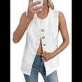 thumbnail image 2 of Suéter de Punto de Verano para Mujer, Chaleco Sin Mangas con Botones, Cárdigan Holgado, Camiseta Sin Mangas, Atuendos para Salir, Adolescentes. M, 2 of 10