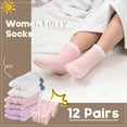 thumbnail image 2 of Bocaoying 12 Pairs Women Fuzzy Socks, Cozy Soft Fluffy Slipper Socks, Sleeping Warm Mid-Calf Socks Gift for Girls, Women, Mom(Pure Colors), 2 of 7
