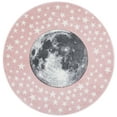 thumbnail image 2 of SAFAVIEH Carousel Kids Moon in the Stars Area Rug, Pink/Gray, 6'7" x 6'7" Round, 2 of 11
