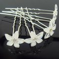 thumbnail image 4 of NIBOLOG 20 Pcs Women's Wedding Bridal Jewelry U Shaped White Flower Hair Pins Clips, 4 of 7