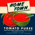thumbnail image 2 of Retrolabel 12x12 Black Ornate Wood Framed with Double Matting Museum Art Print Titled - Home Town Brand Tomato Puree, 2 of 4