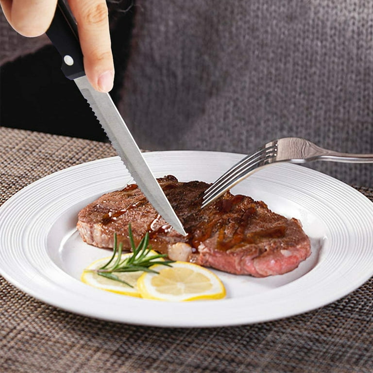 Steak Knives Set of 4 6 8 Stainless Steel Serrated Steak Knife kitchen  Camping Restaurant Steak Knives Dishwasher Safe 