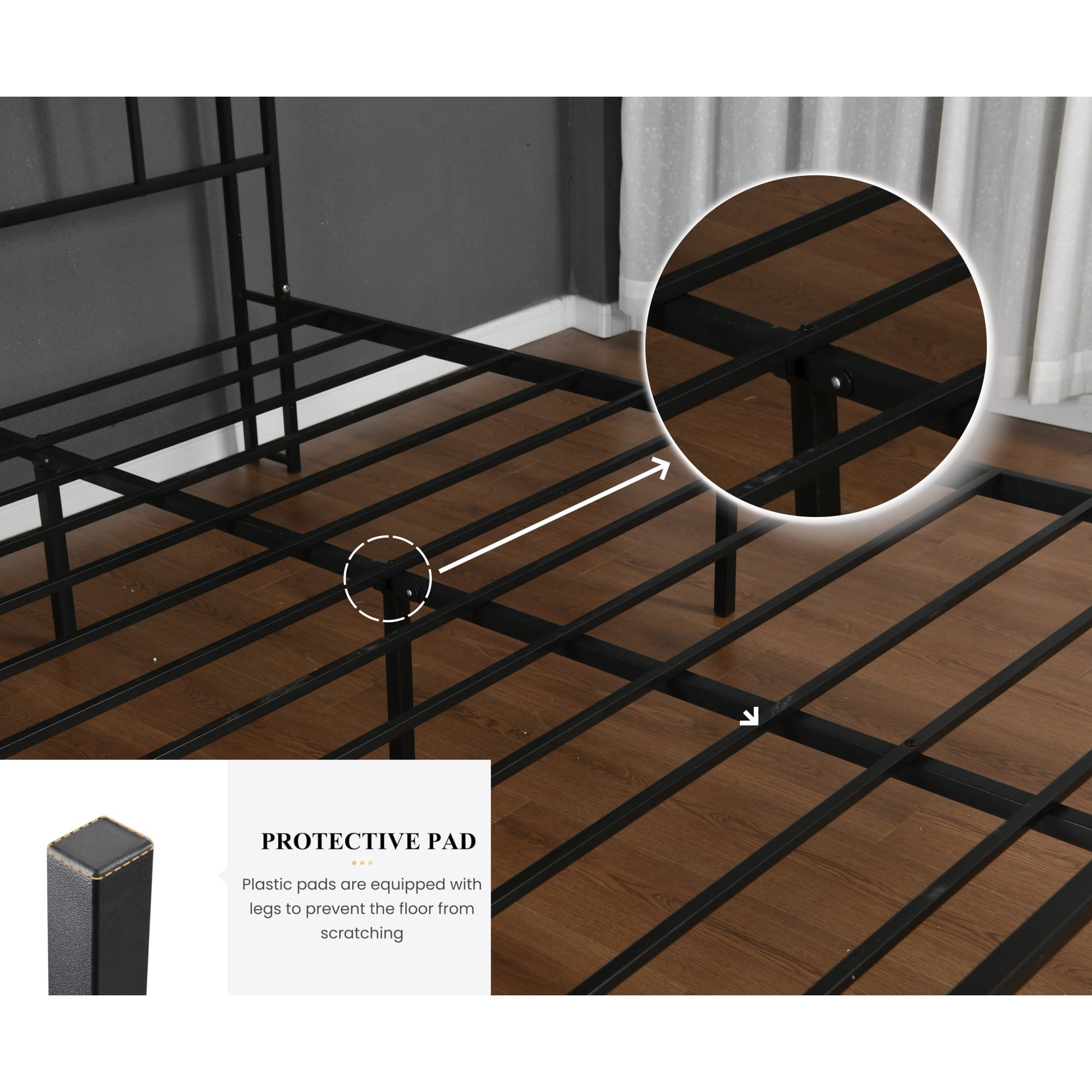 Leumius Queen Size Bed Frame with Storage Headboard, Metal Platform Bed Frame with USB-C,Type-C and LED Light for Teens and Adults Black