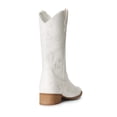 thumbnail image 4 of Bota DREAM PAIRS Vaquera con Punta Cuadrada Bordada Blanca Talla 9.5, 4 of 6