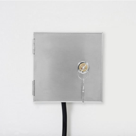 Beaupretty Lockable Outdoor Electrical Outlet Box Stainless Steel Splashproof Junction Box Cover for Safe Charging