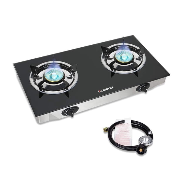 Estufa de gas Camplux TC02GB, 2 quemadores, 19 000 BTU, encendido automático